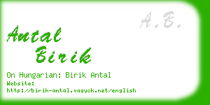 antal birik business card